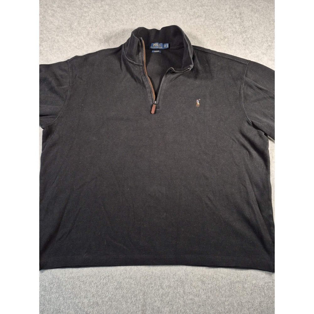 Polo Ralph Lauren Estate Rib Sweater Mens XLB 1/4 Zip Pullover Preppy Golf Pony - Picture 4 of 6